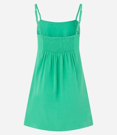 Vestido Corto en Viscolino con Bretel Trenzada 8