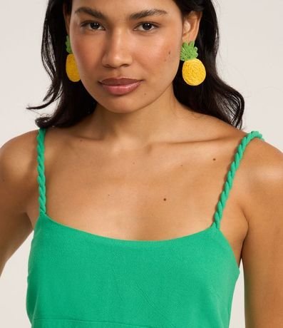 Vestido Corto en Viscolino con Bretel Trenzada 3