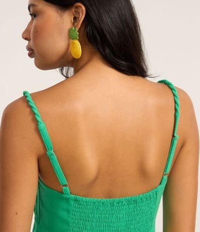 Vestido Corto en Viscolino con Bretel Trenzada 4