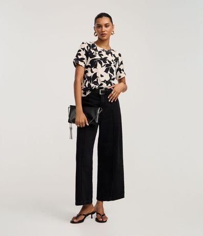 Blusa Manga corta con Estampado Floral 2