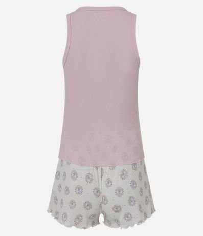 Pijama Short Doll en Rib con Short Estampado Ojo Turco 6