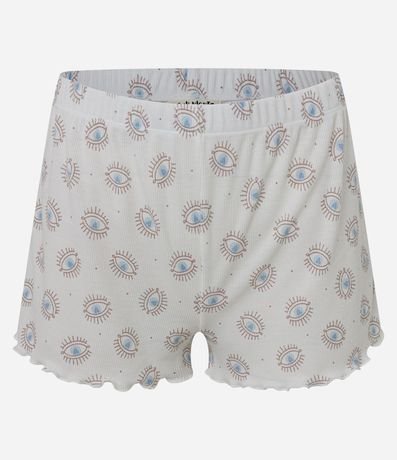 Pijama Short Doll en Rib con Short Estampado Ojo Turco 7