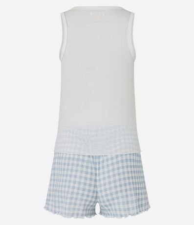 Pijama Short Doll en Rib con Short de Cuadros Vichy 3