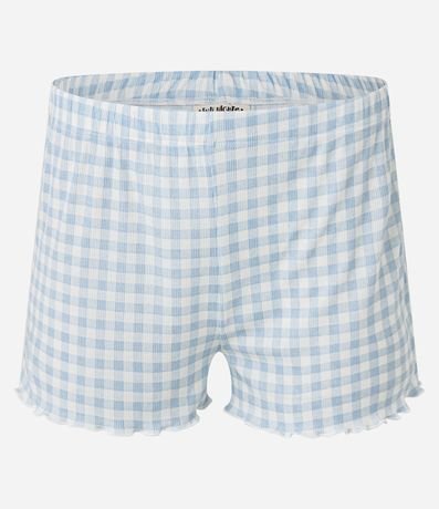 Pijama Short Doll en Rib con Short de Cuadros Vichy 4