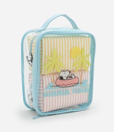 Kit 03 Neceser Transparente y Rayadas Snoopy 3