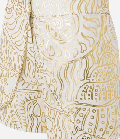 Short Cintura Alta en Viscolino con Estampa de Foil 8