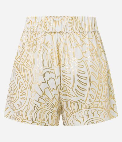 Short Cintura Alta en Viscolino con Estampa de Foil 9