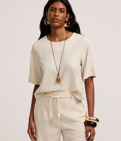 Blusa en Viscolino con Manga Dobrada 2