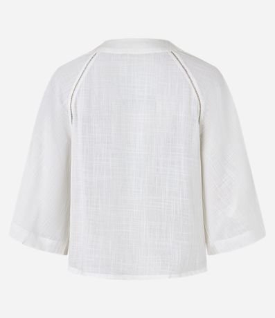 Blusa en Viscosa con Entrelaces y Manga Amplia 7