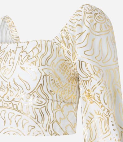 Blusa Cropped en Viscolino con Estampa de Foil 7