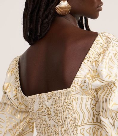 Blusa Cropped en Viscolino con Estampa de Foil 4