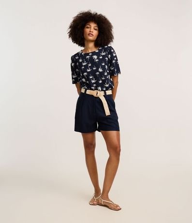 Blusa en Viscolino con Estampa Palmeras 2