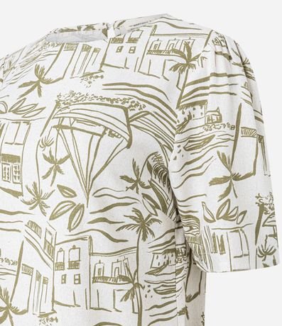 Blusa en Viscolino con Estampa Pueblo de Playa 6