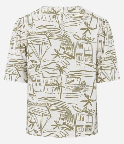 Blusa en Viscolino con Estampa Pueblo de Playa 8
