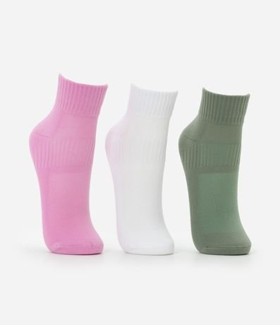 Kit 03 Medias Caña Corta Deportivas en Poliamida con Logo Get Over 2