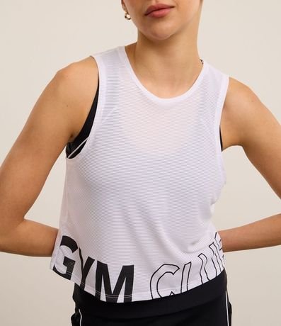 Musculosa Deportiva en Microfibra Texturizada con Estampa Gym Club