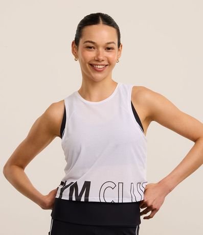 Musculosa Deportiva en Microfibra Texturizada con Estampa Gym Club 2