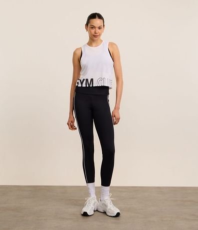 Musculosa Deportiva en Microfibra Texturizada con Estampa Gym Club 3