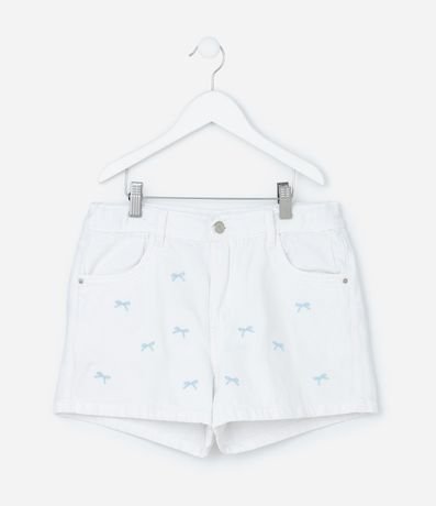 Short Infantil en Jeans con Bordado de Lazos - Talle 5 a14 años 1