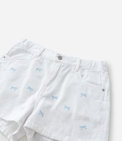 Short Infantil en Jeans con Bordado de Lazos - Talle 5 a14 años 5