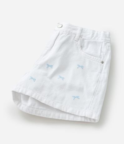 Short Infantil en Jeans con Bordado de Lazos - Talle 5 a14 años 6