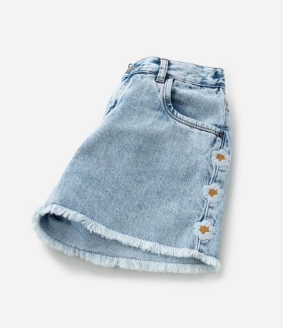 Short Infantil Jeans con Bordado Floral -  Talle 5 a 14 años 5