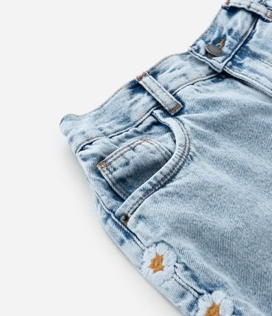 Short Infantil Jeans con Bordado Floral -  Talle 5 a 14 años 7
