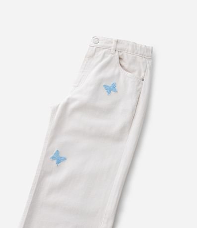 Pantalón Infantil Recto en Jeans con Bordado de Mariposa - Talle 5 A 14 años 6
