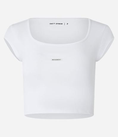 Remera Cropped Deportiva en Microfibra con Estampa Lettering 4