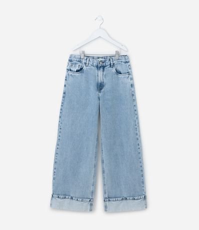 Pantalón Wide Leg Infantil Marmorizada con Bajo plegado - Talle 5 a 14 años 1