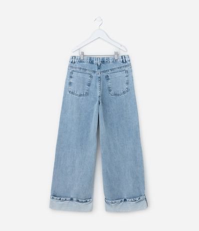 Pantalón Wide Leg Infantil Marmorizada con Bajo plegado - Talle 5 a 14 años 2