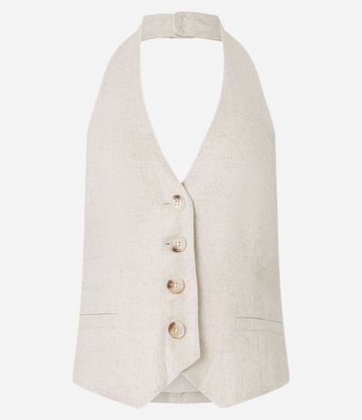 Chaleco Frente única en Viscolino con Bajo V y Botones 5