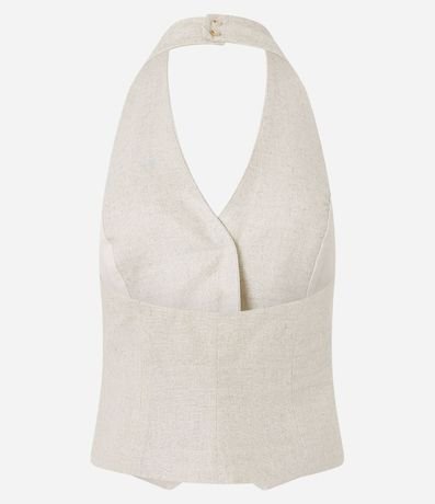 Chaleco Frente única en Viscolino con Bajo V y Botones 7