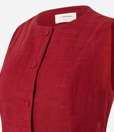 Chaleco con Botones Forrados y Detalle en V en la Bajo 6