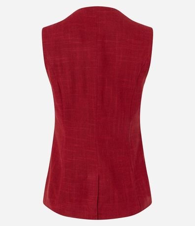 Chaleco con Botones Forrados y Detalle en V en la Bajo 7