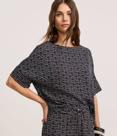 Blusa en Chiffon con Escote Redondo y Estampado geométrico 2