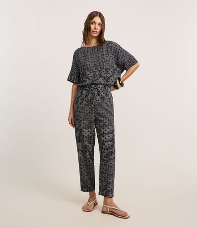 Blusa en Chiffon con Escote Redondo y Estampado geométrico 3