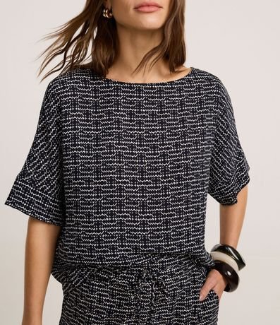 Blusa en Chiffon con Escote Redondo y Estampado geométrico 4
