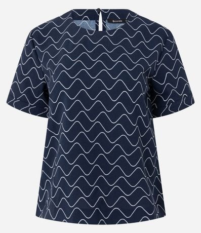 Blusa en Airflow con Estampa Lineas de Ondas 5