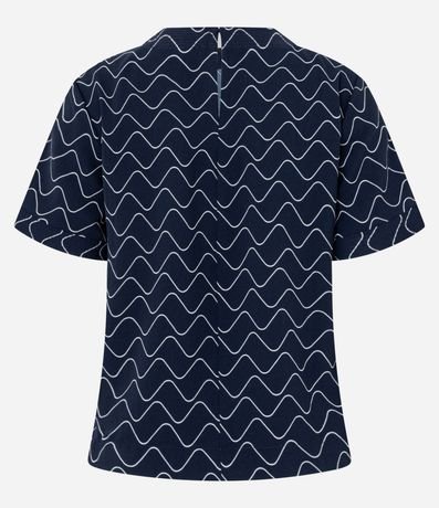 Blusa en Airflow con Estampa Lineas de Ondas 6