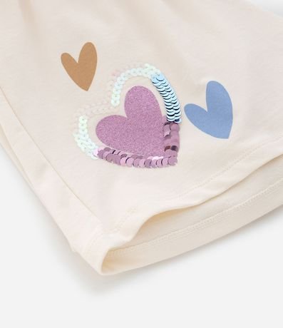 Short Infantil con Bordado Corazones en Lentejuelas - Talle 5 a 14 años 4