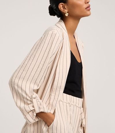 Blazer en Airflow con Rayas Verticales de Hilo Teñido 5