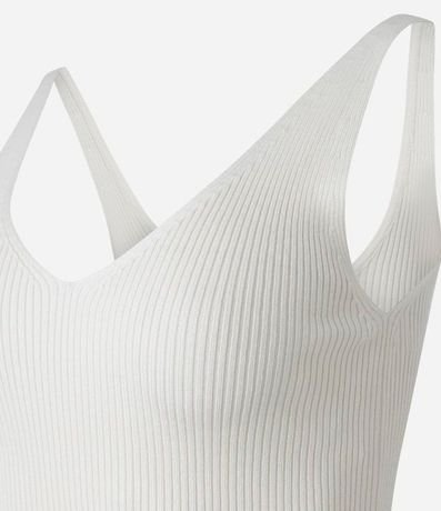 Blusa Acanalada en Punto con Escote v y Espalda Descotada 2