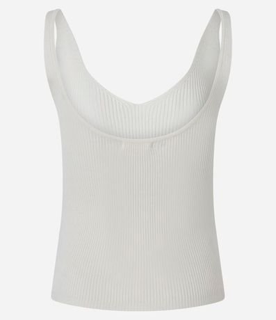 Blusa Acanalada en Punto con Escote v y Espalda Descotada 3