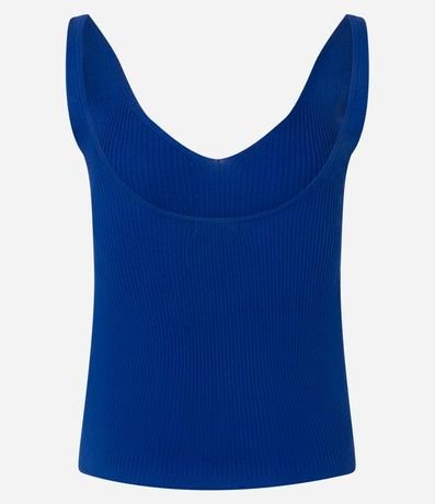 Blusa Acanalada en Punto con Escote v y Espalda Descotada 3