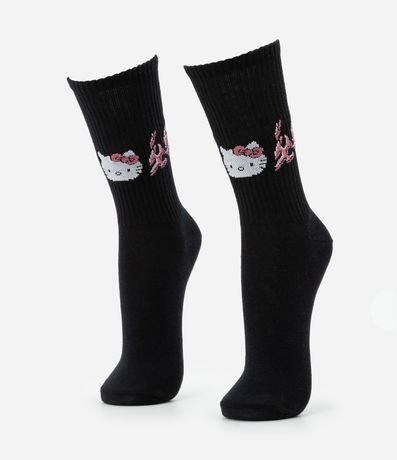 Media Caña Larga con Estampa Tribal de Hello Kitty