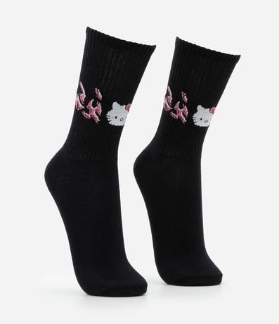 Media Caña Larga con Estampa Tribal de Hello Kitty 2