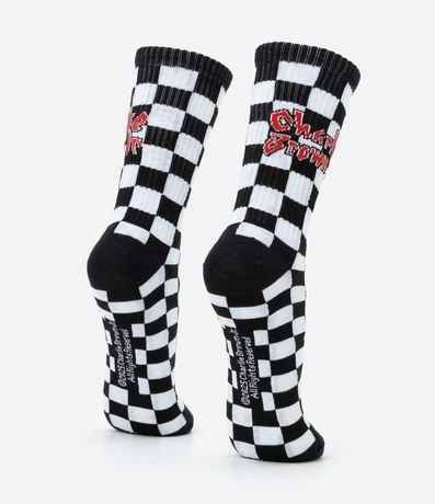 Media en Algodón Estampa Cuadriculada y Lettering Charlie Brown Jr 3