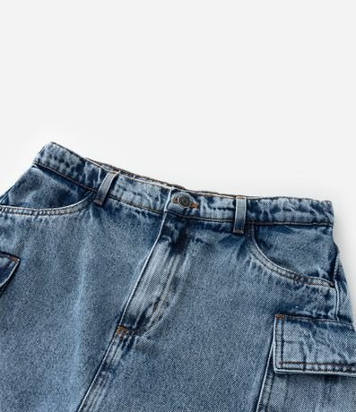 Short Pollera Infantil Jeans con Bolsillos Cargo - Talle 5 a 14 años 6