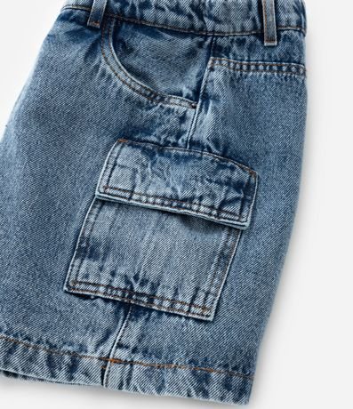 Short Pollera Infantil Jeans con Bolsillos Cargo - Talle 5 a 14 años 6
